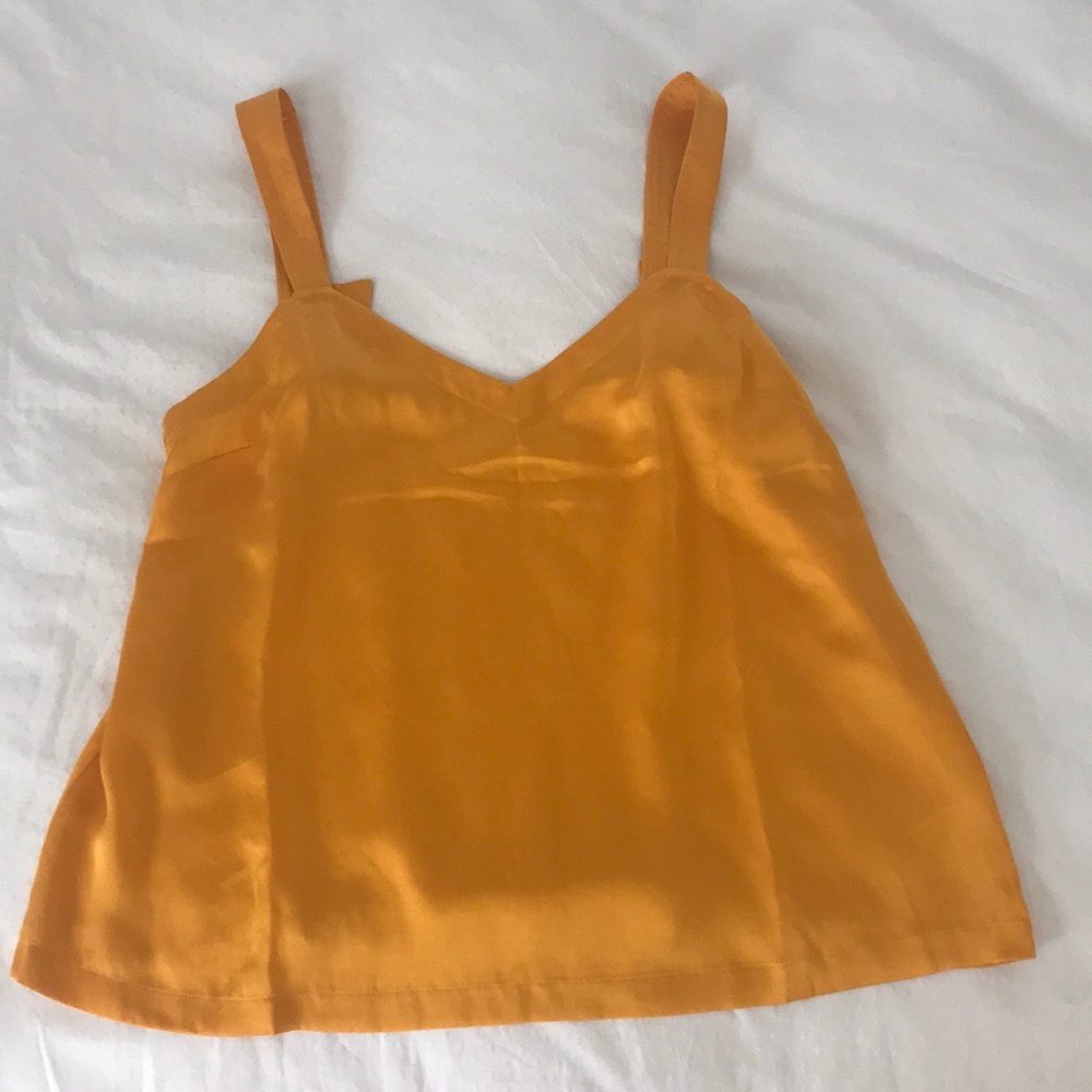 yellow satin tank